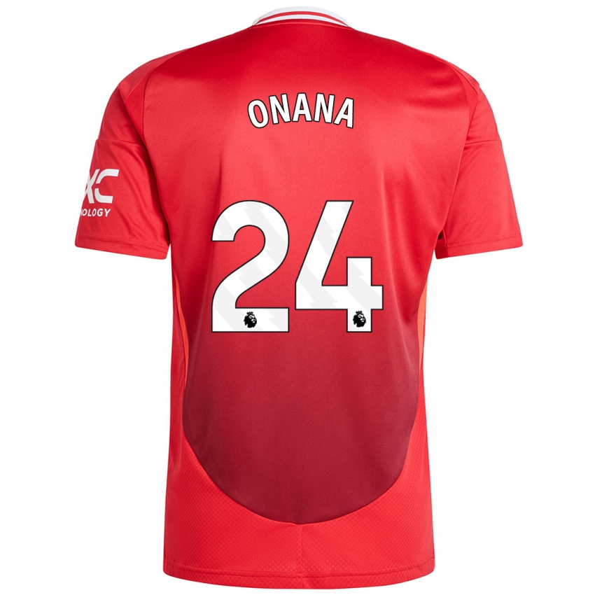 Niño Camiseta Andre Onana #24 Rojo Brillante 1ª Equipación 2024/25 La Camisa Argentina