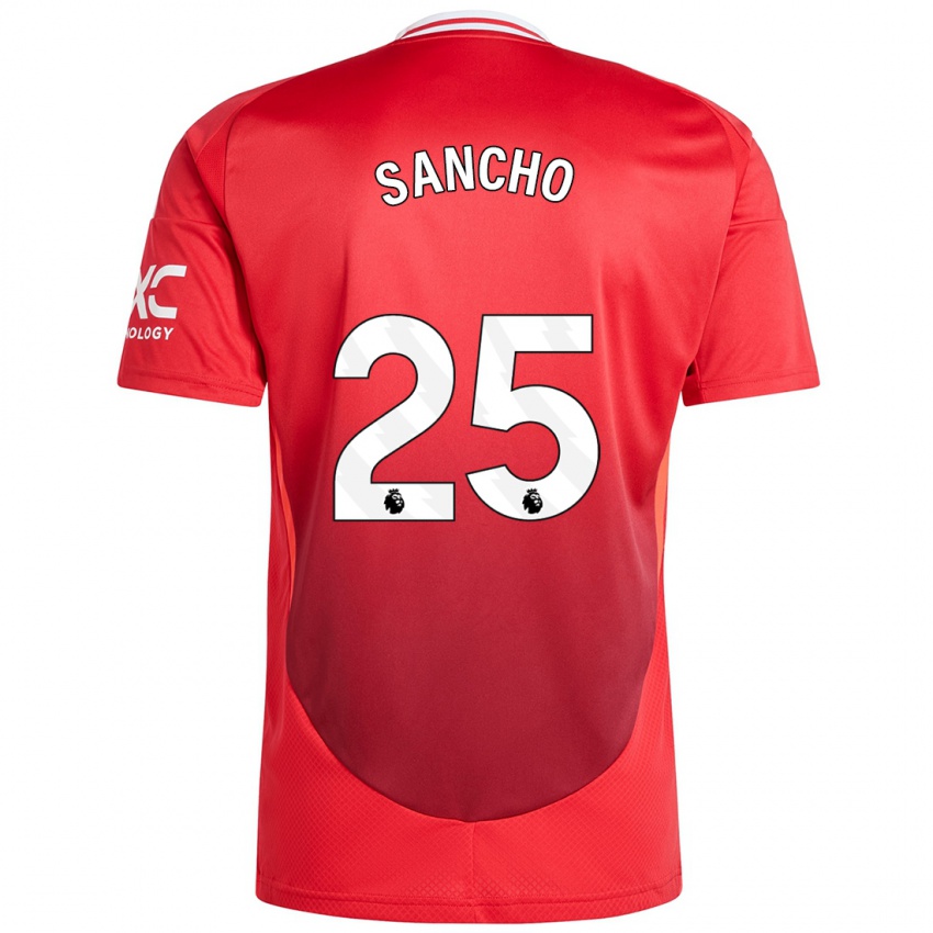 Niño Camiseta Jadon Sancho #25 Rojo Brillante 1ª Equipación 2024/25 La Camisa Argentina