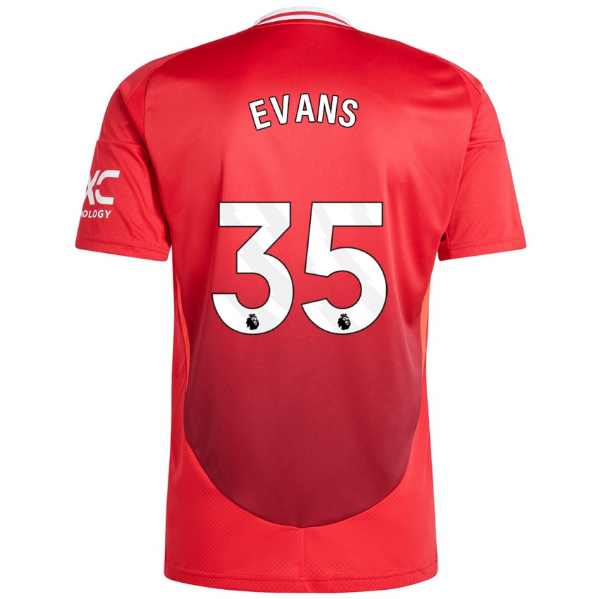 Niño Camiseta Jonny Evans #35 Rojo Brillante 1ª Equipación 2024/25 La Camisa Argentina