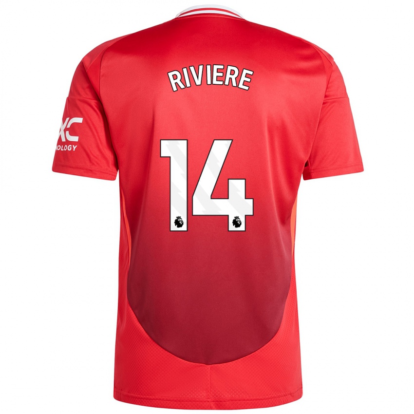 Niño Camiseta Jayde Riviere #14 Rojo Brillante 1ª Equipación 2024/25 La Camisa Argentina