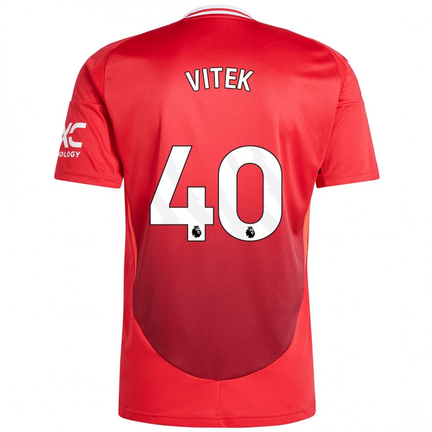 Niño Camiseta Radek Vitek #40 Rojo Brillante 1ª Equipación 2024/25 La Camisa Argentina