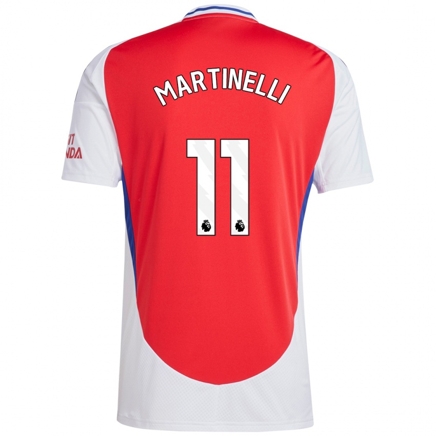 Niño Camiseta Gabriel Martinelli #11 Rojo Blanco 1ª Equipación 2024/25 La Camisa Argentina