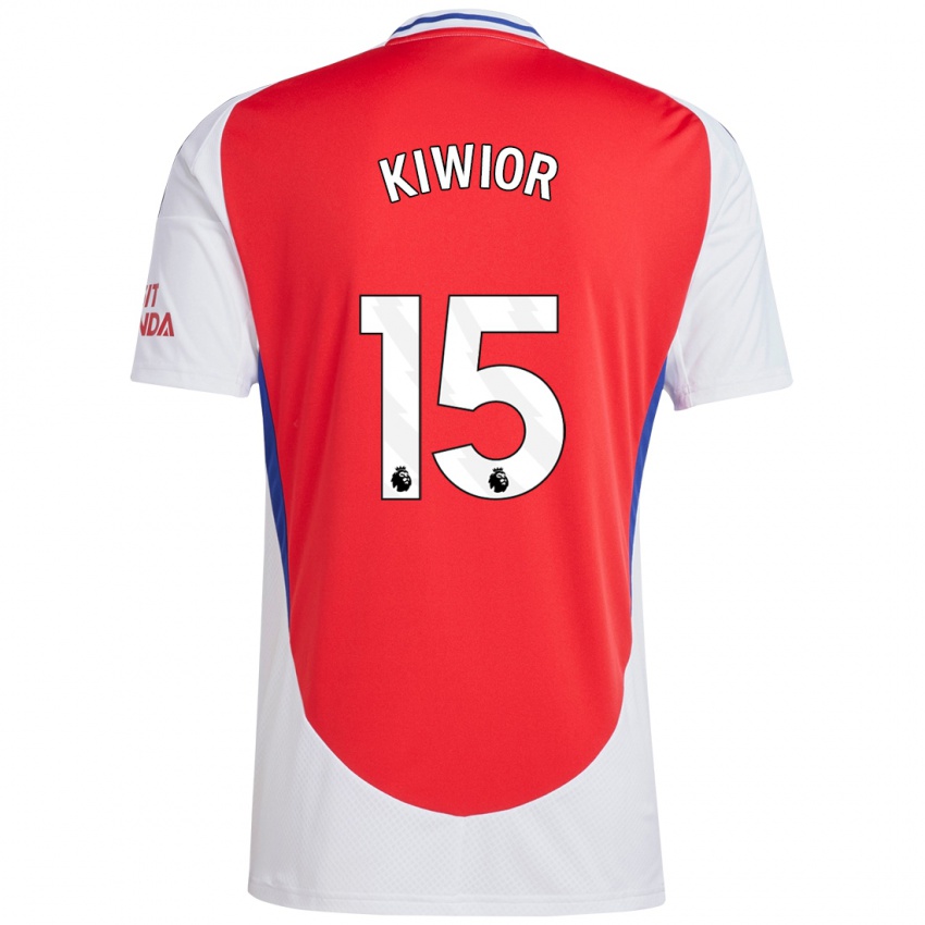 Niño Camiseta Jakub Kiwior #15 Rojo Blanco 1ª Equipación 2024/25 La Camisa Argentina