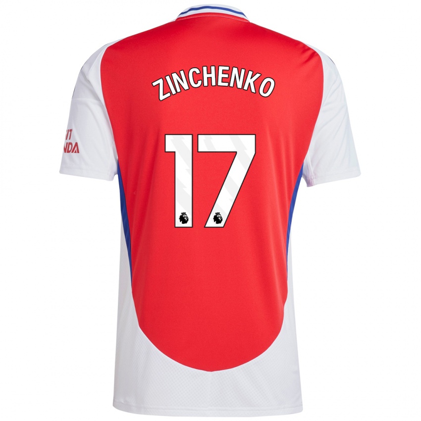 Niño Camiseta Oleksandr Zinchenko #17 Rojo Blanco 1ª Equipación 2024/25 La Camisa Argentina