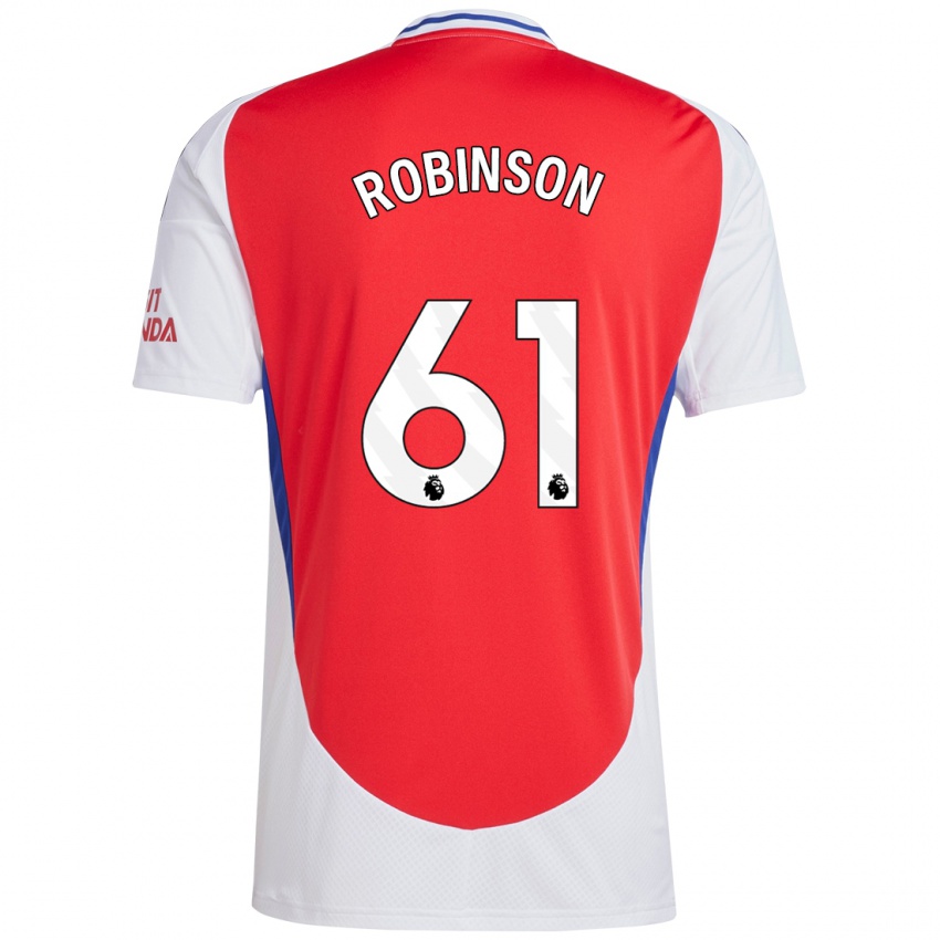 Niño Camiseta Josh Robinson #61 Rojo Blanco 1ª Equipación 2024/25 La Camisa Argentina