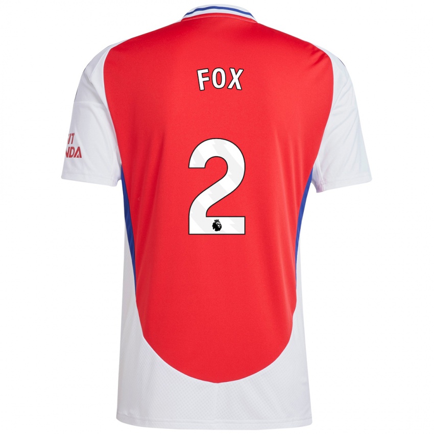 Niño Camiseta Emily Fox #2 Rojo Blanco 1ª Equipación 2024/25 La Camisa Argentina