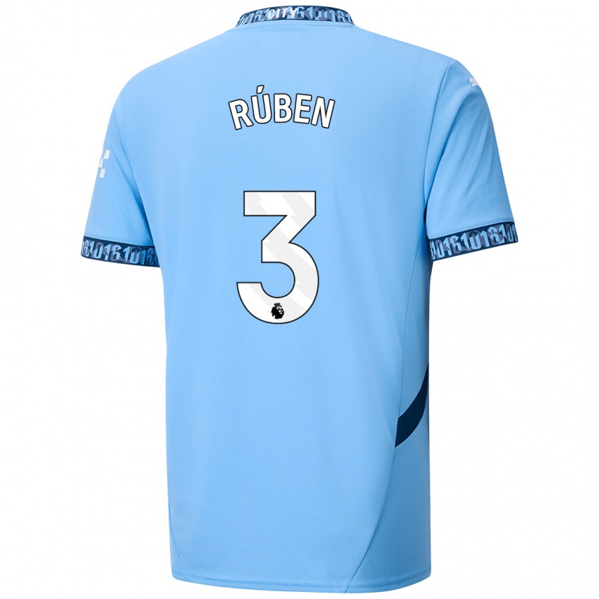 Niño Camiseta Ruben Dias #3 Azul Marino 1ª Equipación 2024/25 La Camisa Argentina