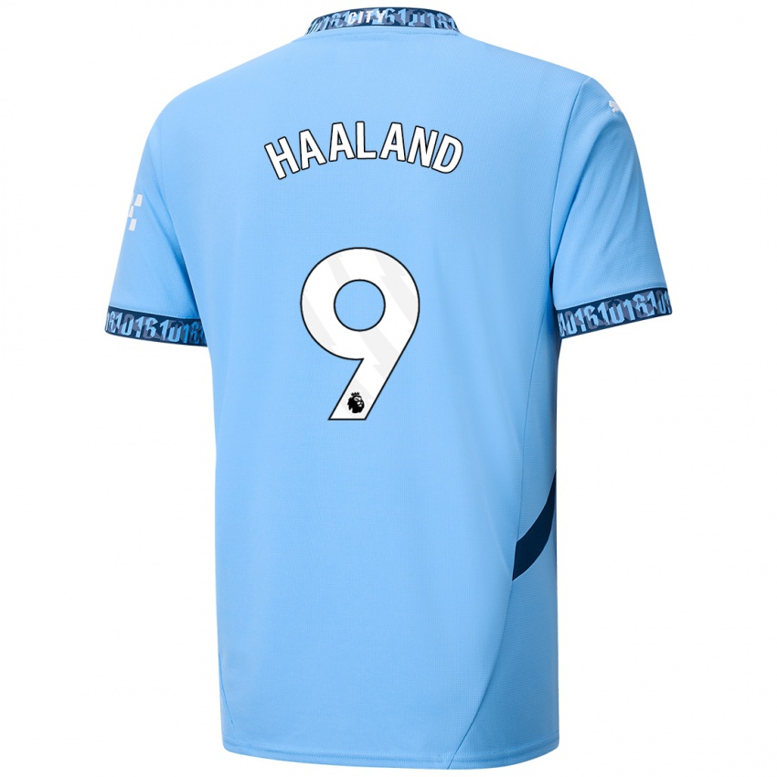 Niño Camiseta Erling Haaland #9 Azul Marino 1ª Equipación 2024/25 La Camisa Argentina