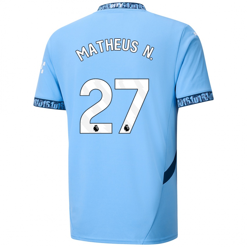 Niño Camiseta Matheus Nunes #27 Azul Marino 1ª Equipación 2024/25 La Camisa Argentina