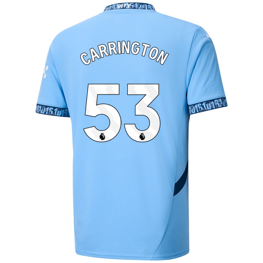 Niño Camiseta Ezra Carrington #53 Azul Marino 1ª Equipación 2024/25 La Camisa Argentina