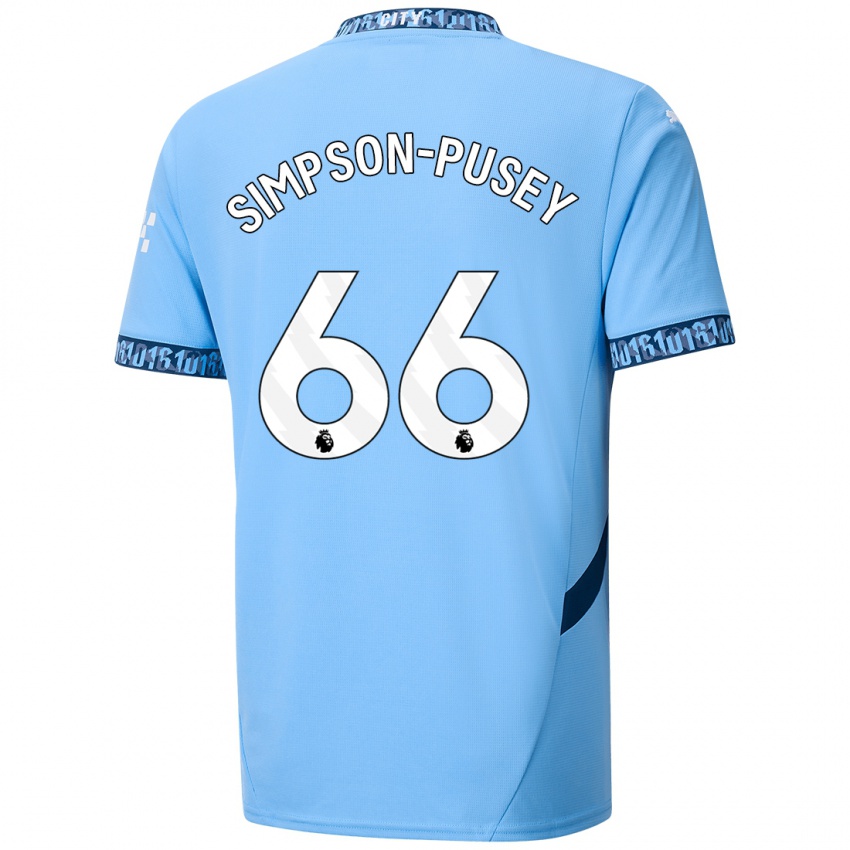 Niño Camiseta Jahmai Simpson-Pusey #66 Azul Marino 1ª Equipación 2024/25 La Camisa Argentina