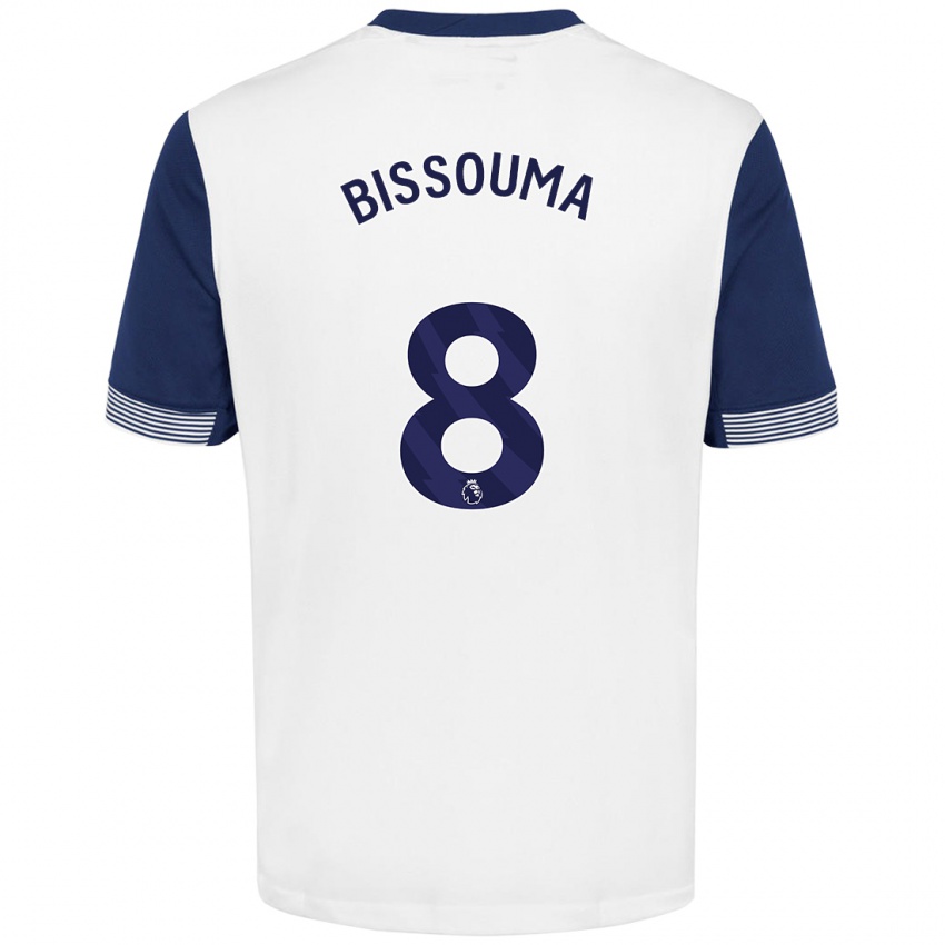 Niño Camiseta Yves Bissouma #8 Blanco Azul 1ª Equipación 2024/25 La Camisa Argentina