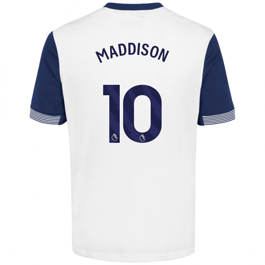 Niño Camiseta James Maddison #10 Blanco Azul 1ª Equipación 2024/25 La Camisa Argentina