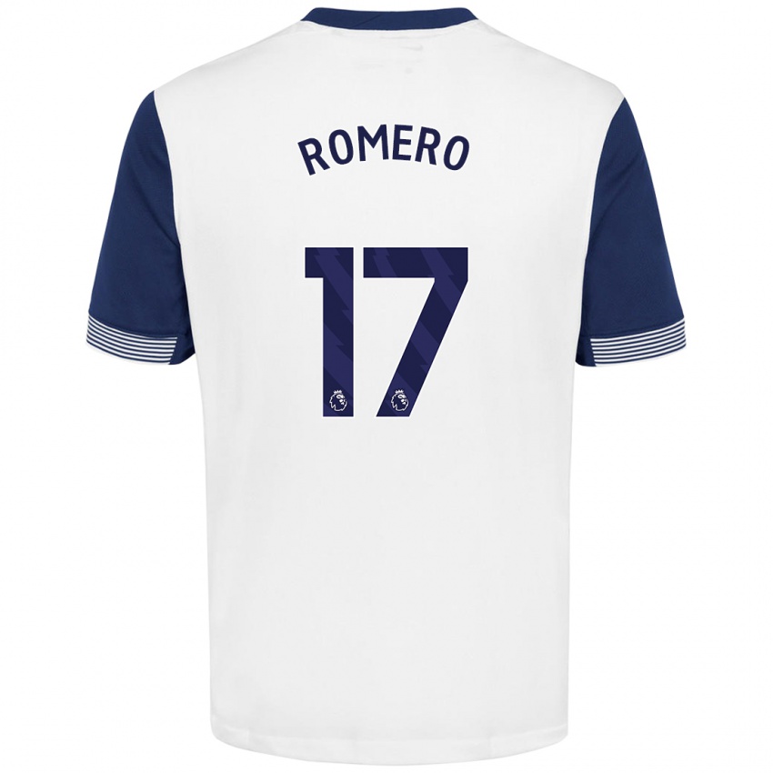 Niño Camiseta Cristian Romero #17 Blanco Azul 1ª Equipación 2024/25 La Camisa Argentina