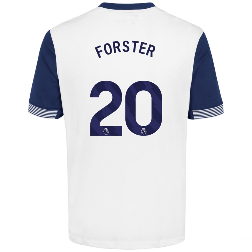 Niño Camiseta Fraser Forster #20 Blanco Azul 1ª Equipación 2024/25 La Camisa Argentina