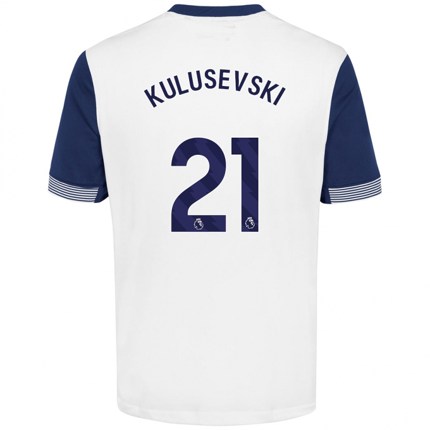 Niño Camiseta Dejan Kulusevski #21 Blanco Azul 1ª Equipación 2024/25 La Camisa Argentina