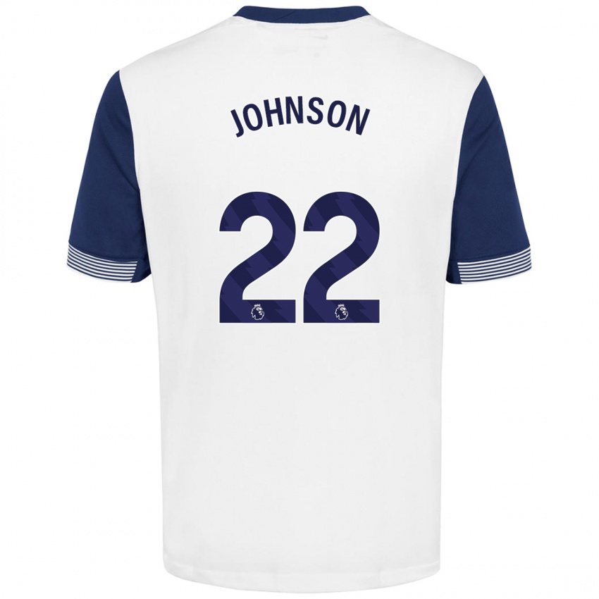 Niño Camiseta Brennan Johnson #22 Blanco Azul 1ª Equipación 2024/25 La Camisa Argentina