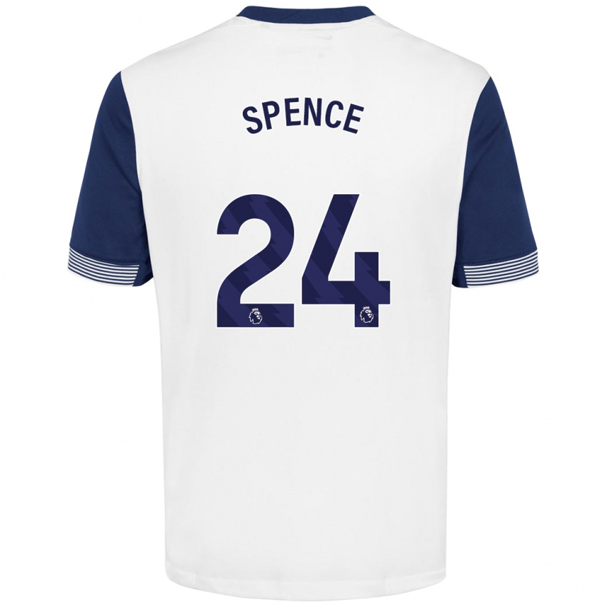 Niño Camiseta Djed Spence #24 Blanco Azul 1ª Equipación 2024/25 La Camisa Argentina