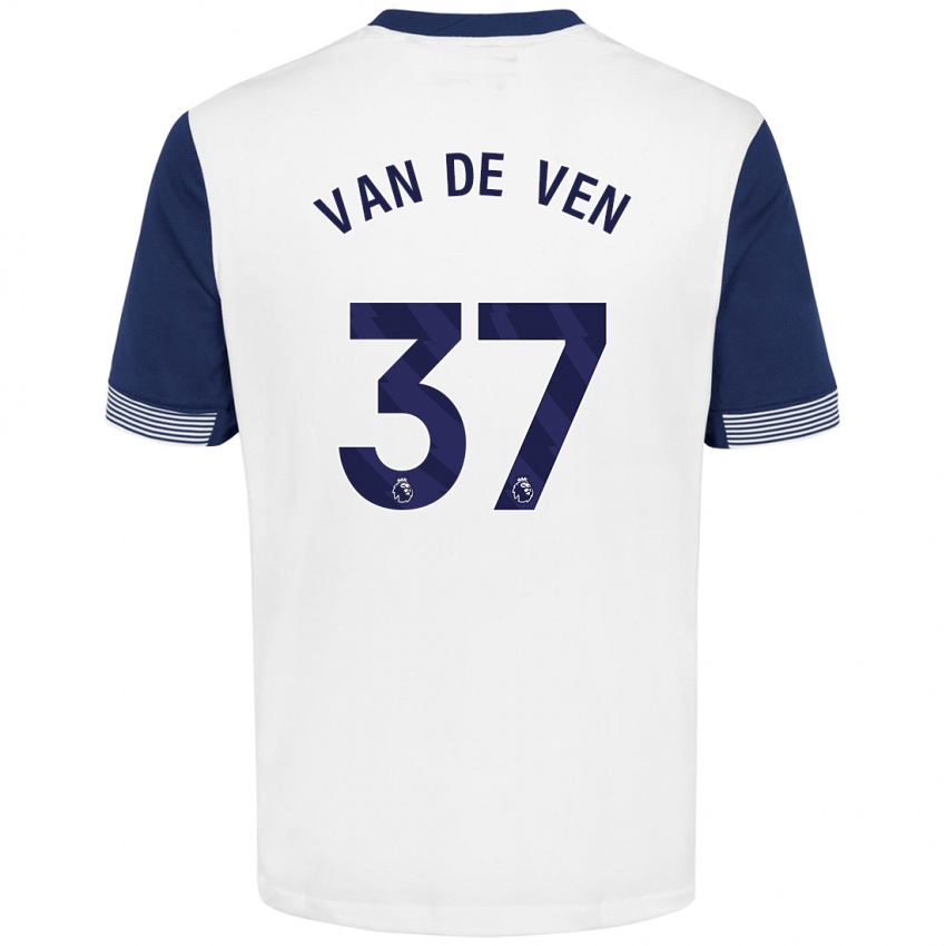 Niño Camiseta Micky Van De Ven #37 Blanco Azul 1ª Equipación 2024/25 La Camisa Argentina