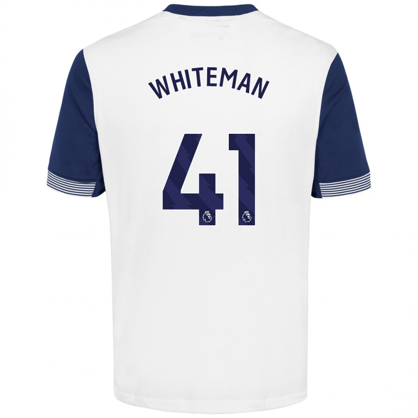 Niño Camiseta Alfie Whiteman #41 Blanco Azul 1ª Equipación 2024/25 La Camisa Argentina