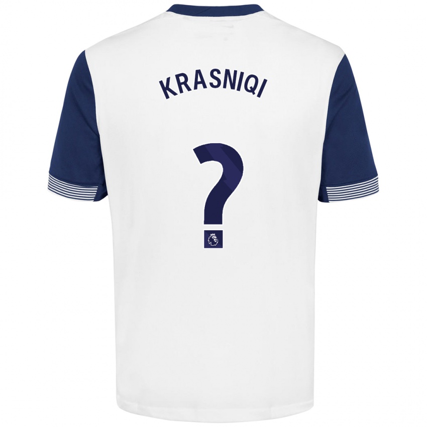 Niño Camiseta Elliot Krasniqi #0 Blanco Azul 1ª Equipación 2024/25 La Camisa Argentina