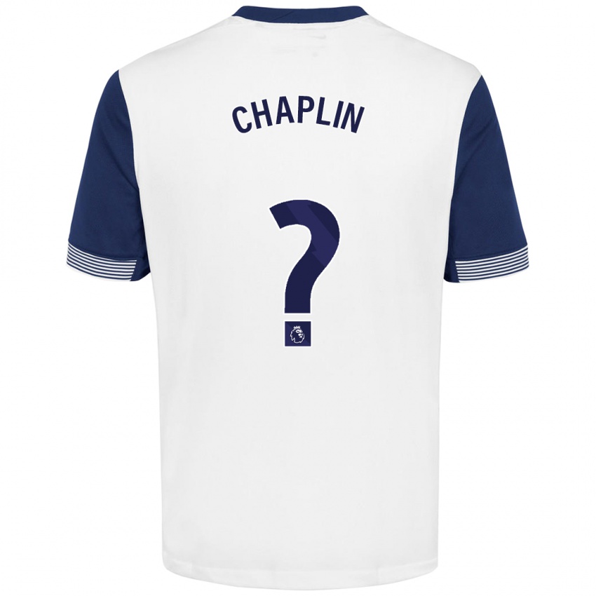 Niño Camiseta Archie Chaplin #0 Blanco Azul 1ª Equipación 2024/25 La Camisa Argentina