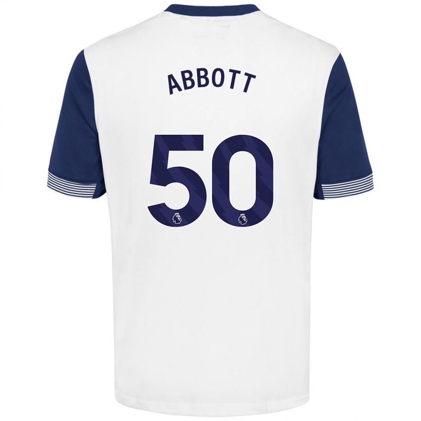 Niño Camiseta George Abbott #50 Blanco Azul 1ª Equipación 2024/25 La Camisa Argentina