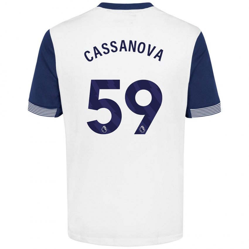 Niño Camiseta Dante Cassanova #59 Blanco Azul 1ª Equipación 2024/25 La Camisa Argentina