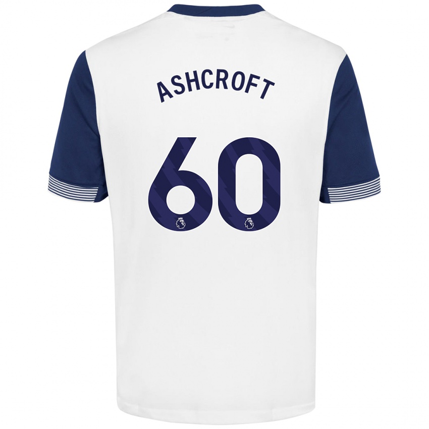 Niño Camiseta Tyrell Ashcroft #60 Blanco Azul 1ª Equipación 2024/25 La Camisa Argentina