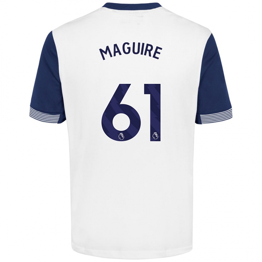 Niño Camiseta Aaron Maguire #61 Blanco Azul 1ª Equipación 2024/25 La Camisa Argentina