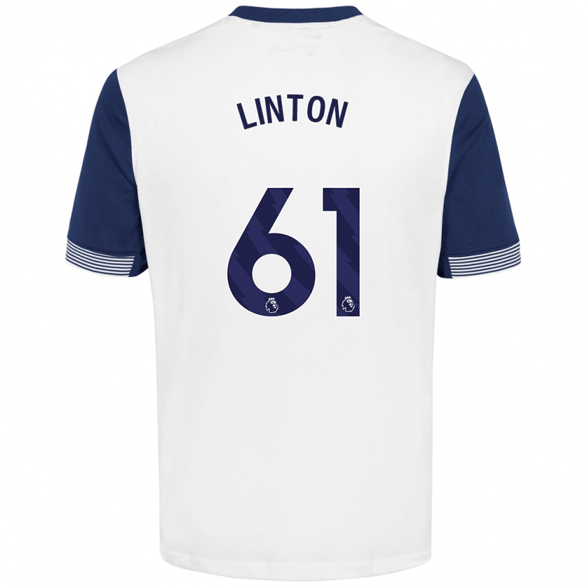 Niño Camiseta Jahziah Linton #61 Blanco Azul 1ª Equipación 2024/25 La Camisa Argentina