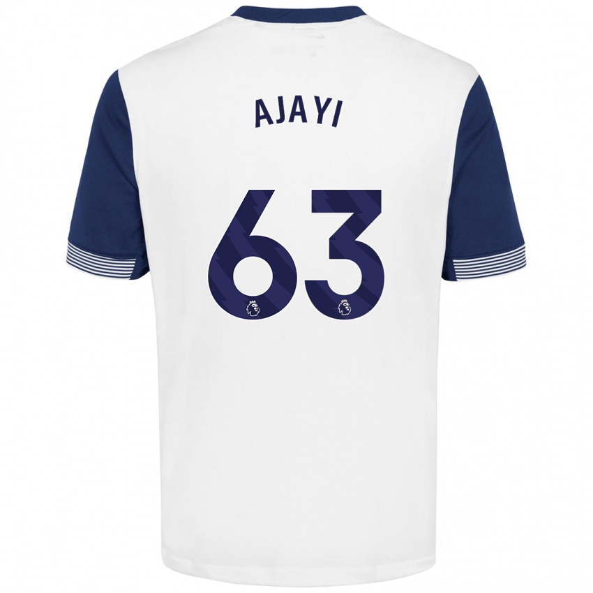 Niño Camiseta Damola Ajayi #63 Blanco Azul 1ª Equipación 2024/25 La Camisa Argentina