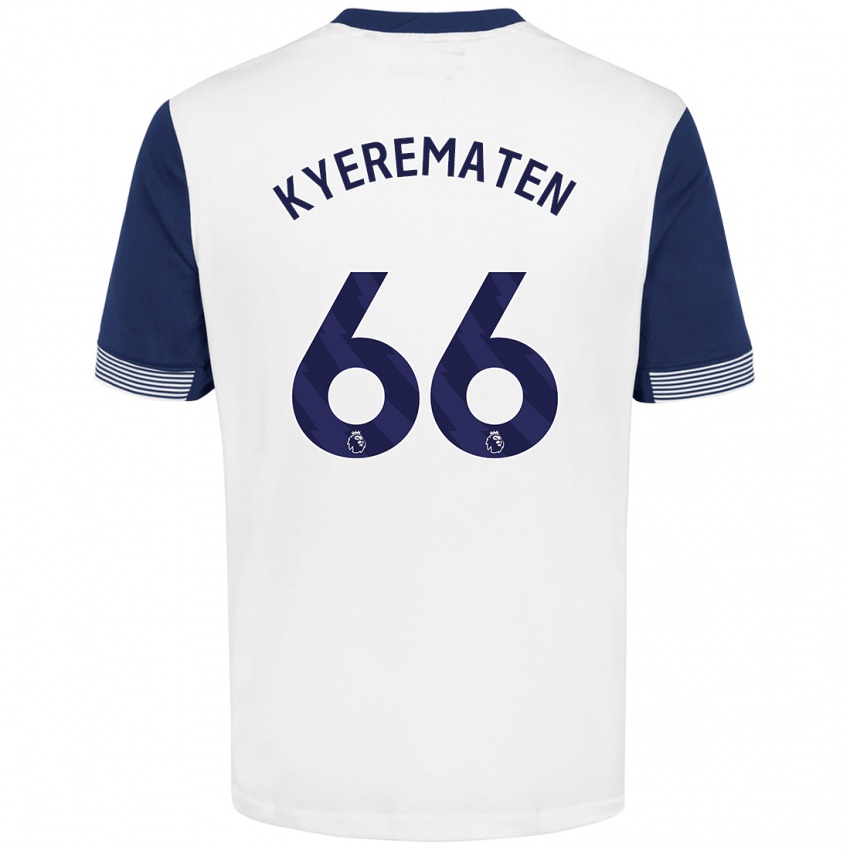 Niño Camiseta Rio Kyerematen #66 Blanco Azul 1ª Equipación 2024/25 La Camisa Argentina