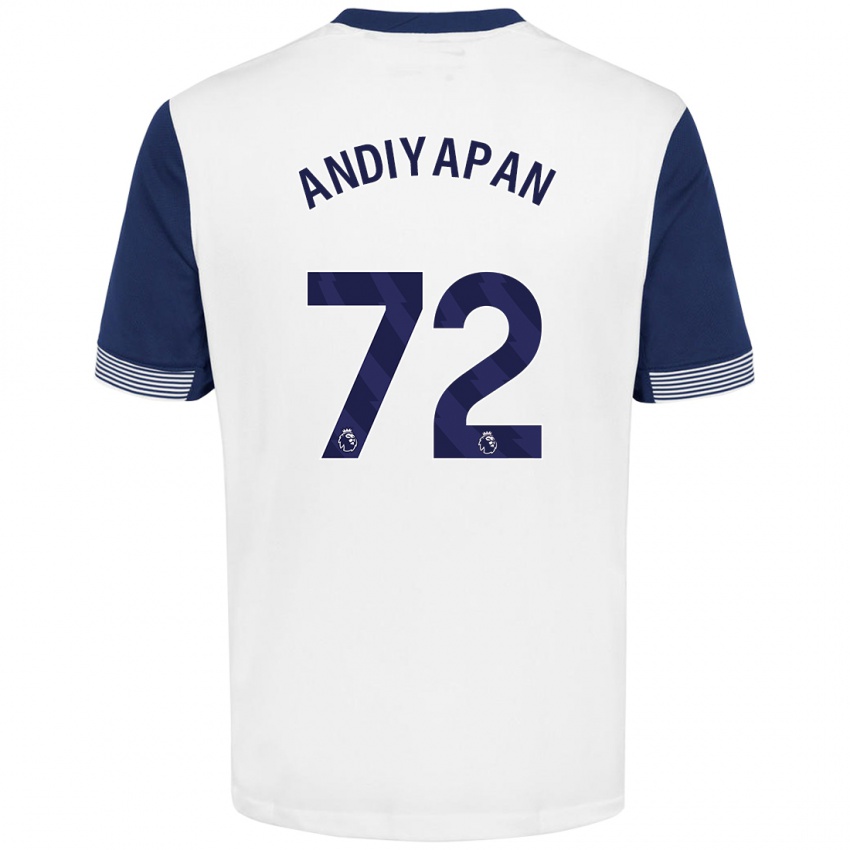 Niño Camiseta William Andiyapan #72 Blanco Azul 1ª Equipación 2024/25 La Camisa Argentina