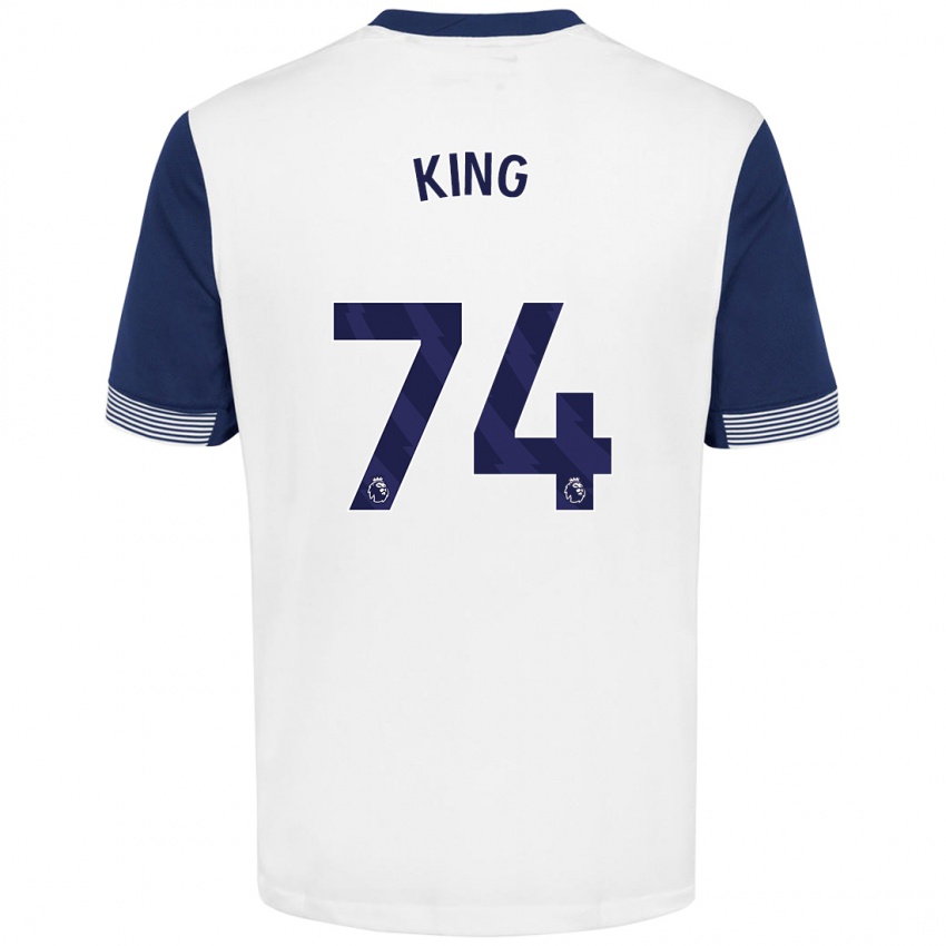 Niño Camiseta Maeson King #74 Blanco Azul 1ª Equipación 2024/25 La Camisa Argentina