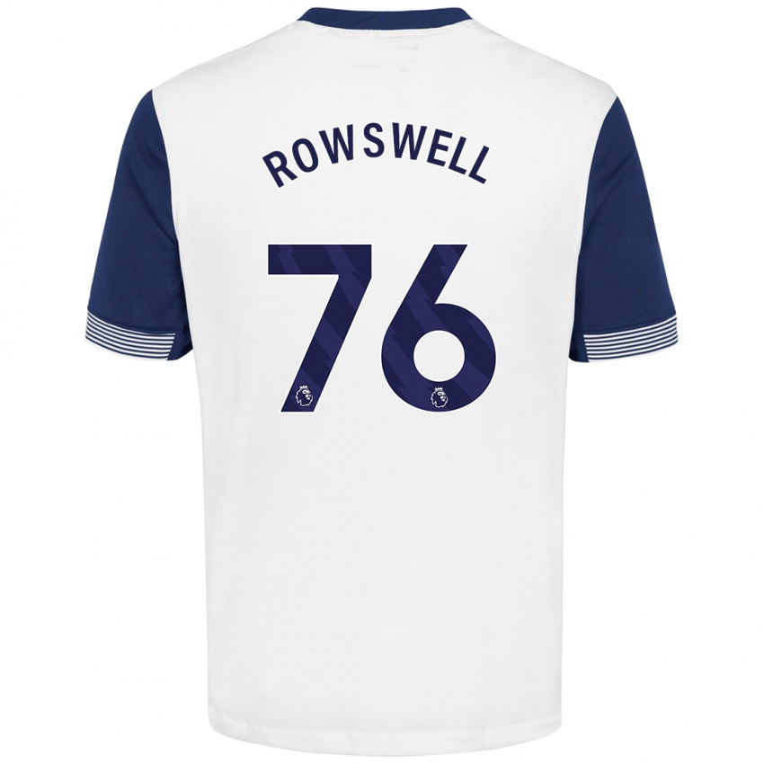 Niño Camiseta James Rowswell #76 Blanco Azul 1ª Equipación 2024/25 La Camisa Argentina