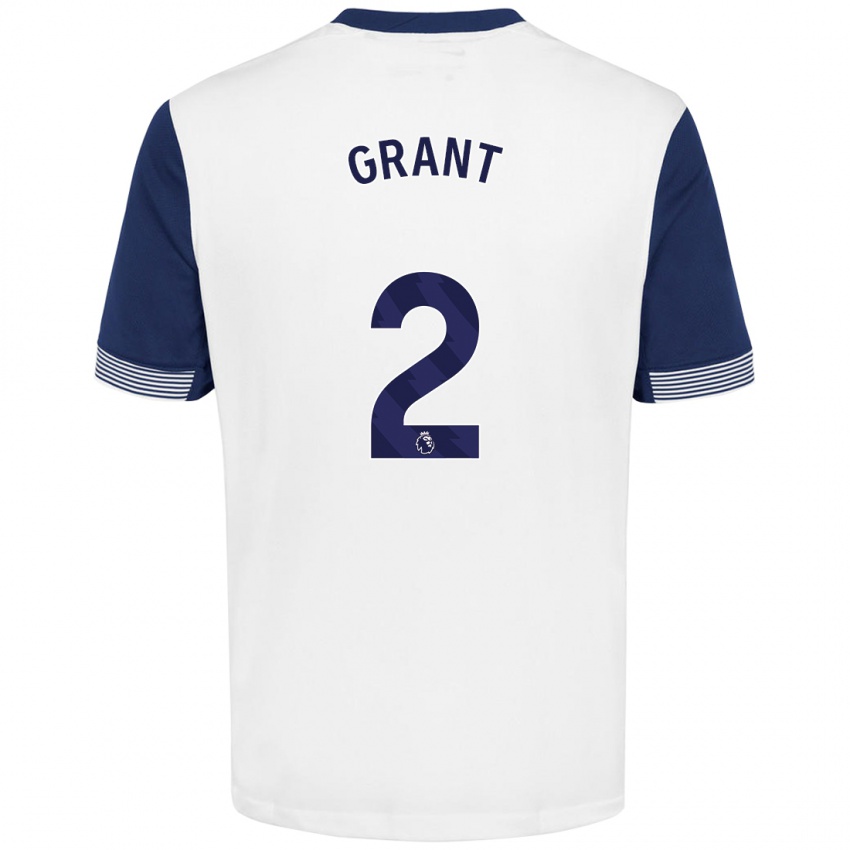 Niño Camiseta Charlotte Grant #2 Blanco Azul 1ª Equipación 2024/25 La Camisa Argentina