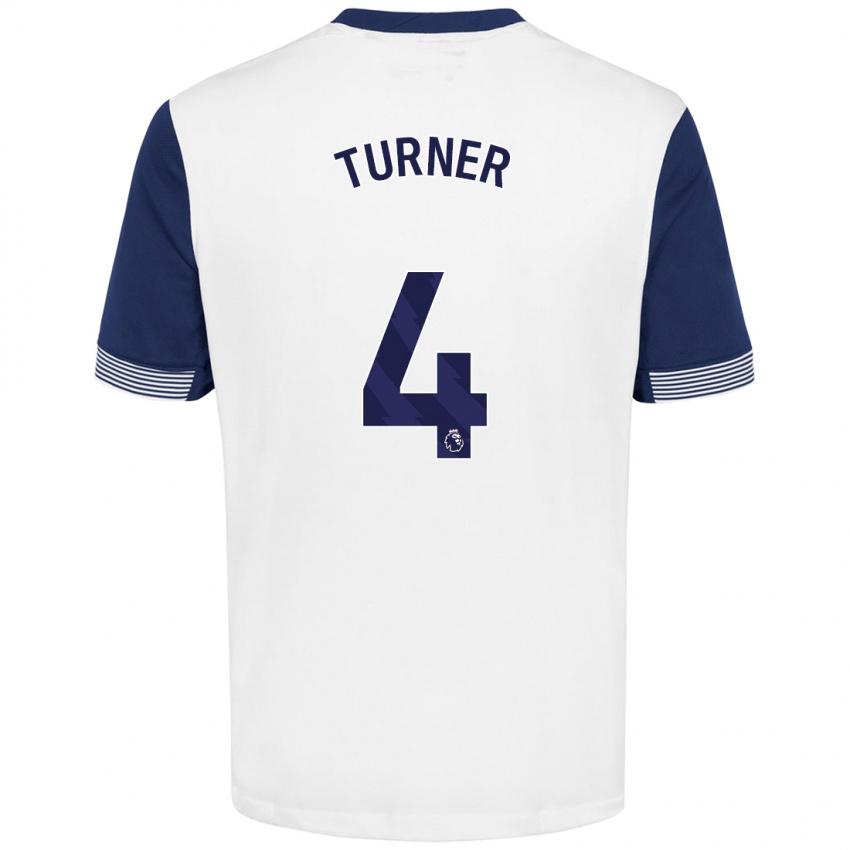 Niño Camiseta Amy Turner #4 Blanco Azul 1ª Equipación 2024/25 La Camisa Argentina