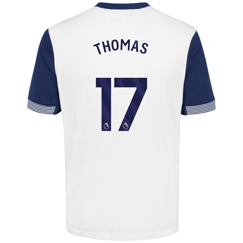 Niño Camiseta Martha Thomas #17 Blanco Azul 1ª Equipación 2024/25 La Camisa Argentina