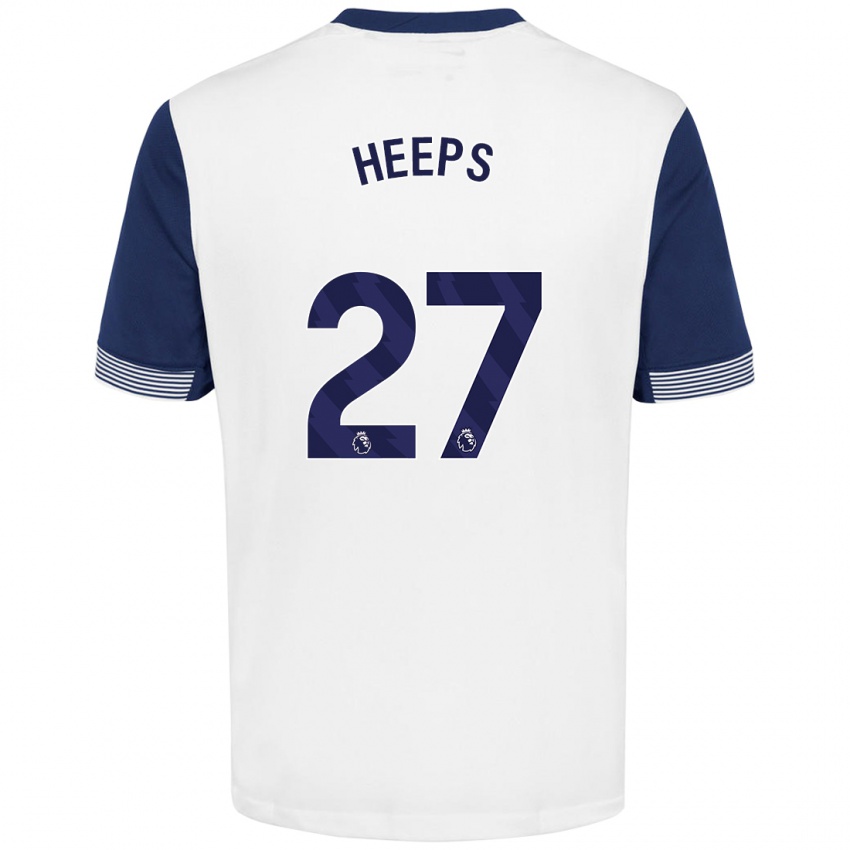 Niño Camiseta Eleanor Heeps #27 Blanco Azul 1ª Equipación 2024/25 La Camisa Argentina