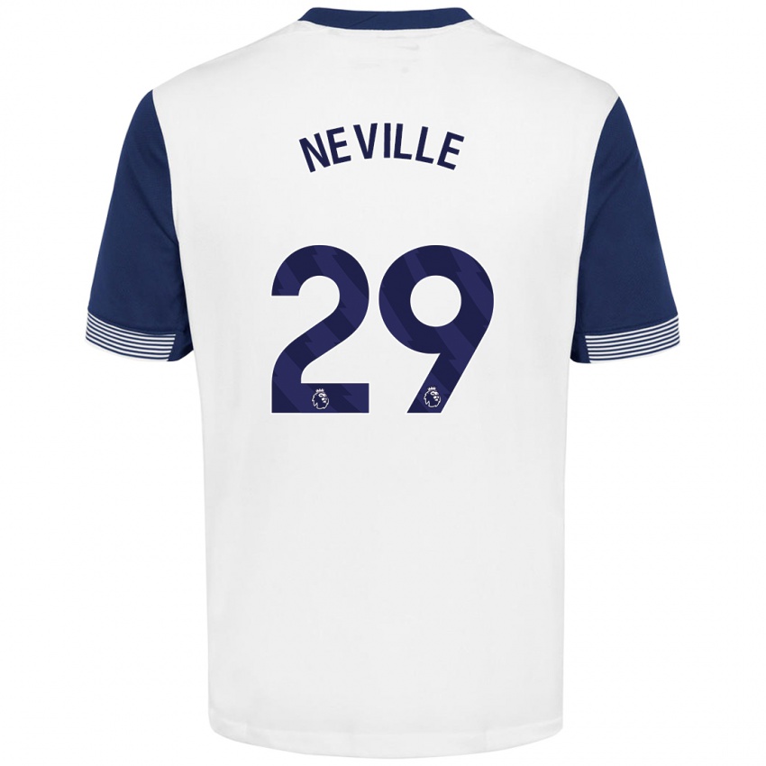 Niño Camiseta Ashleigh Neville #29 Blanco Azul 1ª Equipación 2024/25 La Camisa Argentina