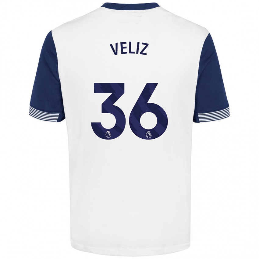 Niño Camiseta Alejo Véliz #36 Blanco Azul 1ª Equipación 2024/25 La Camisa Argentina