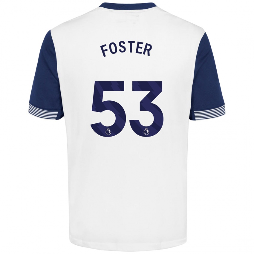 Niño Camiseta Brooklyn Lyons Foster #53 Blanco Azul 1ª Equipación 2024/25 La Camisa Argentina