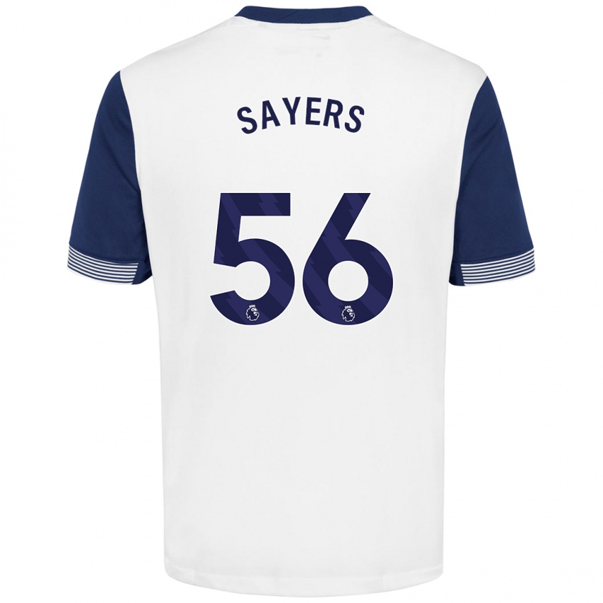 Niño Camiseta Charlie Sayers #56 Blanco Azul 1ª Equipación 2024/25 La Camisa Argentina