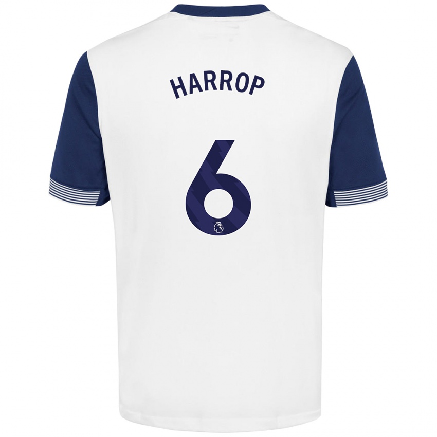 Niño Camiseta Kerys Harrop #6 Blanco Azul 1ª Equipación 2024/25 La Camisa Argentina