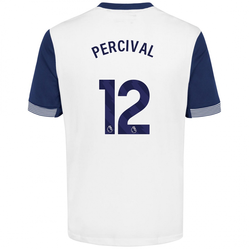 Niño Camiseta Ria Percival #12 Blanco Azul 1ª Equipación 2024/25 La Camisa Argentina