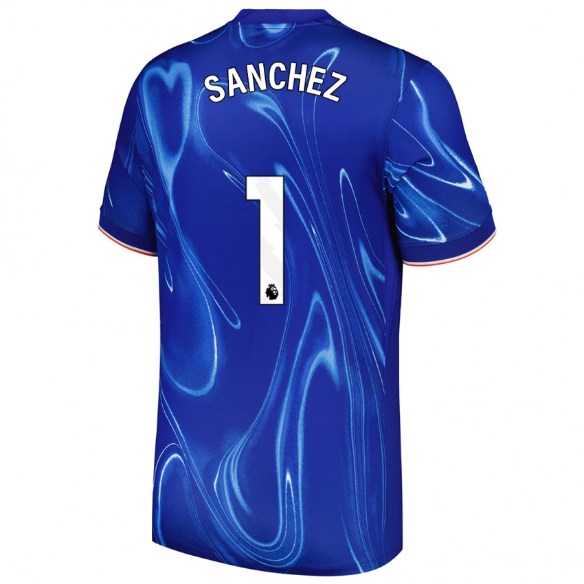 Niño Camiseta Robert Sánchez #1 Azul Blanco 1ª Equipación 2024/25 La Camisa Argentina