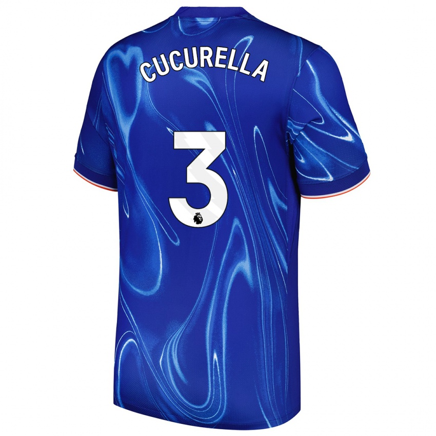 Niño Camiseta Marc Cucurella #3 Azul Blanco 1ª Equipación 2024/25 La Camisa Argentina