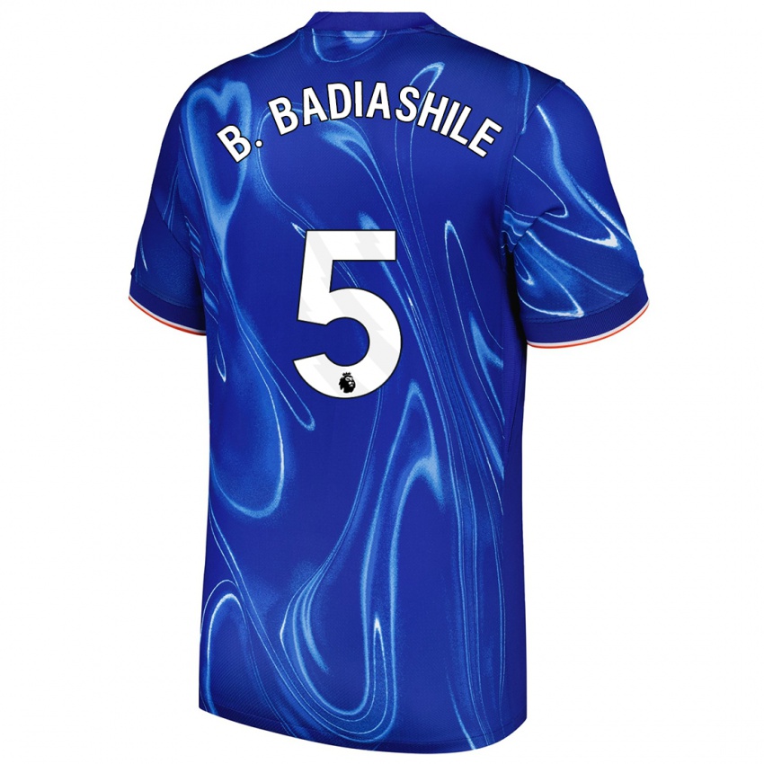 Niño Camiseta Benoît Badiashile #5 Azul Blanco 1ª Equipación 2024/25 La Camisa Argentina