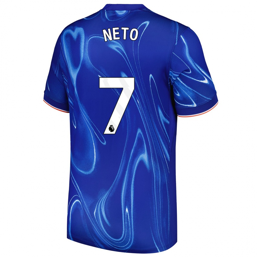 Niño Camiseta Pedro Neto #7 Azul Blanco 1ª Equipación 2024/25 La Camisa Argentina